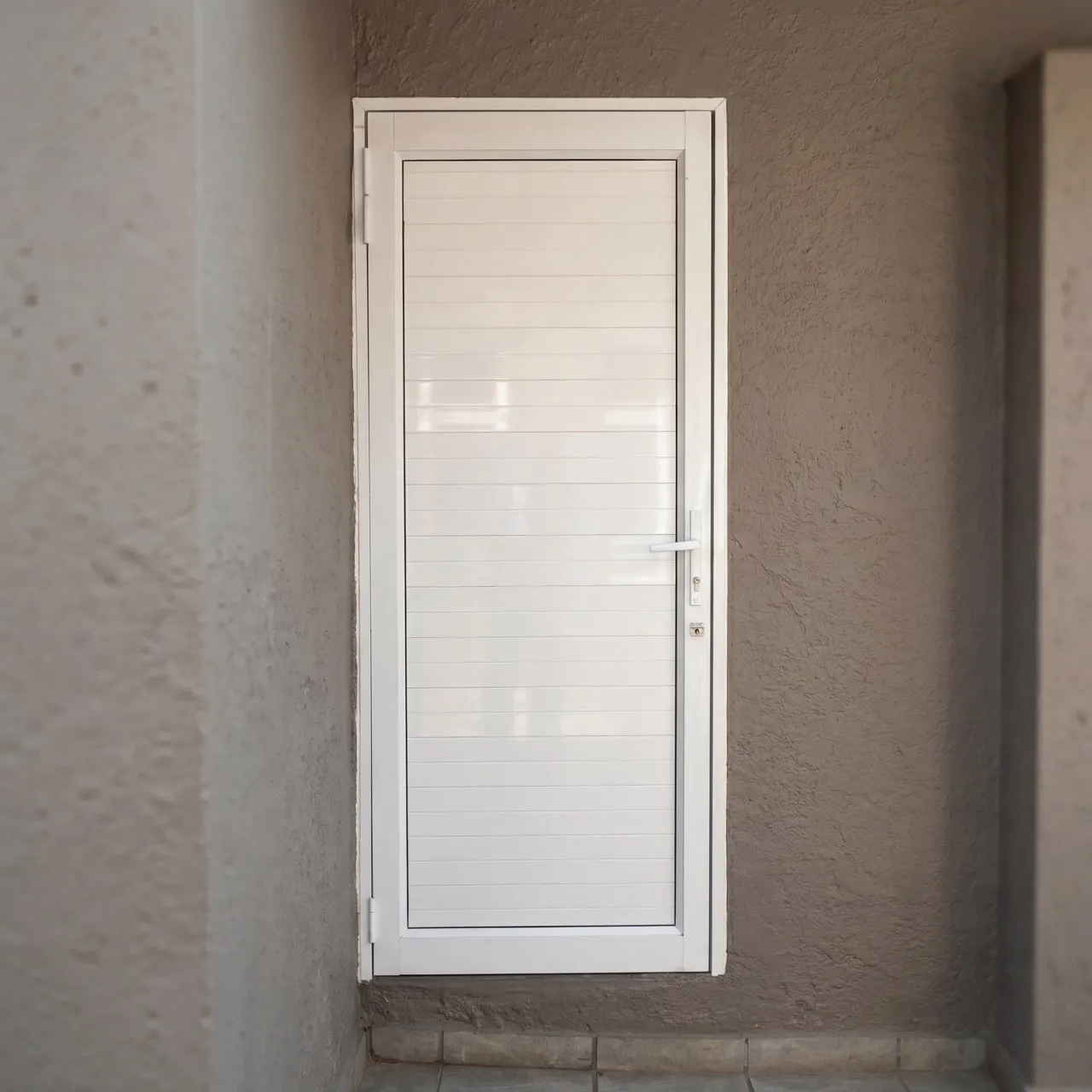White aluminium entrance door installation in Krugersdorp