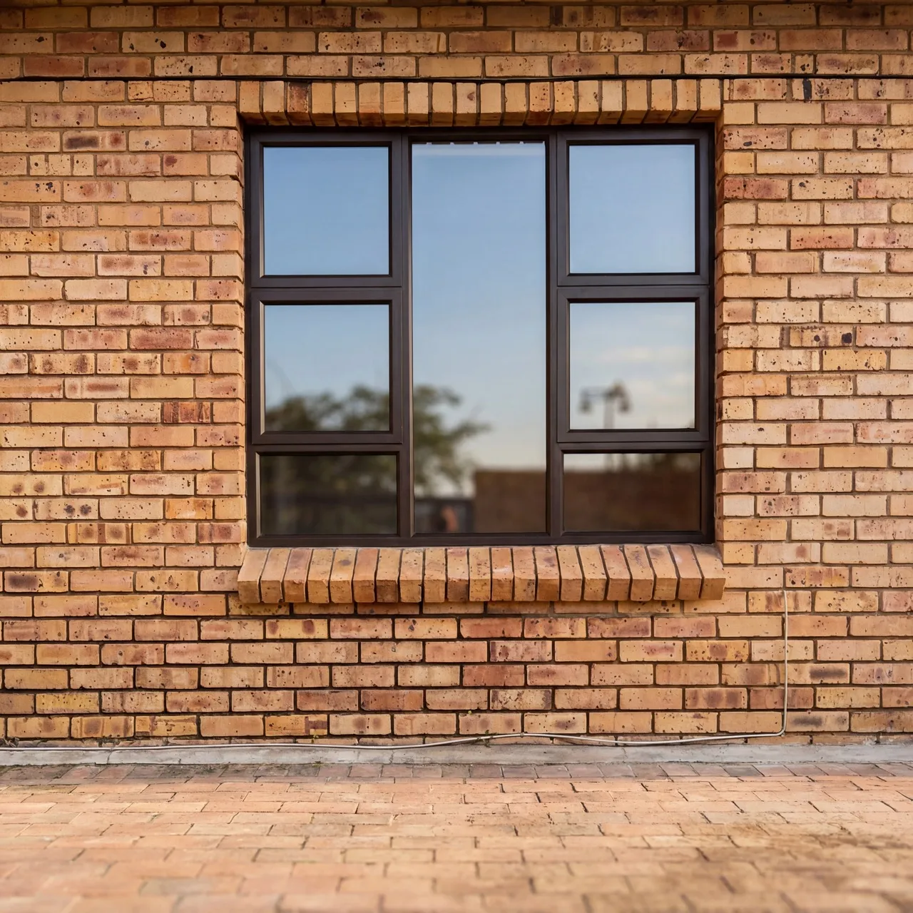Brick home window replacement with black aluminium frames, West Rand