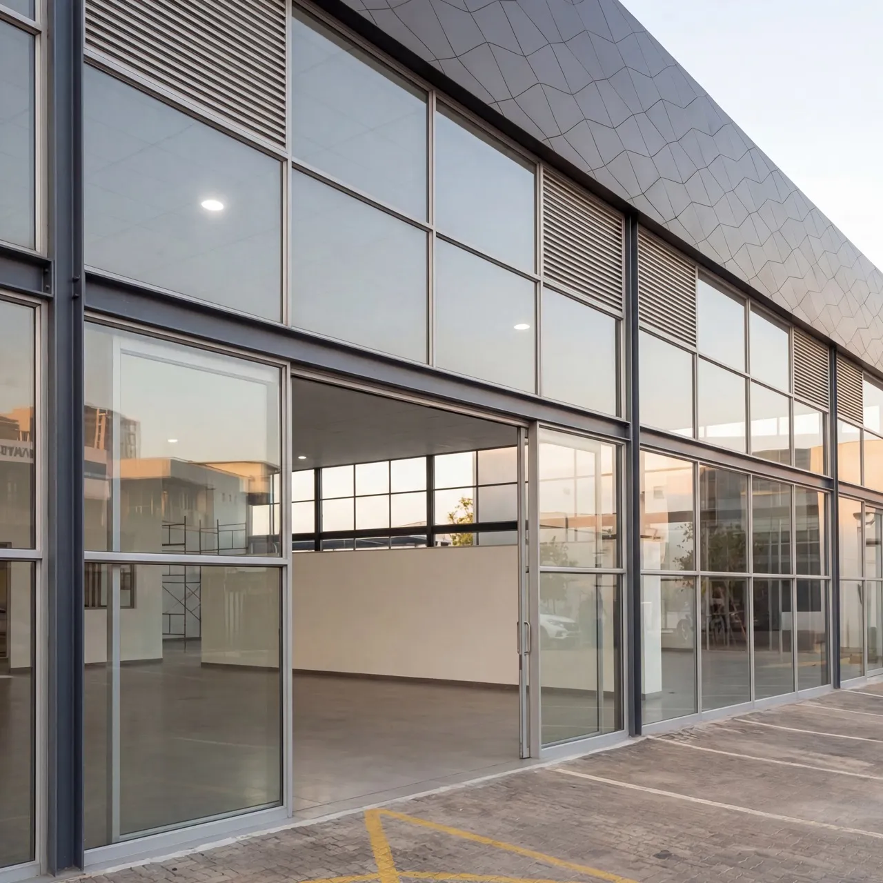 Commercial shopfront glazing with aluminium framing in Krugersdorp